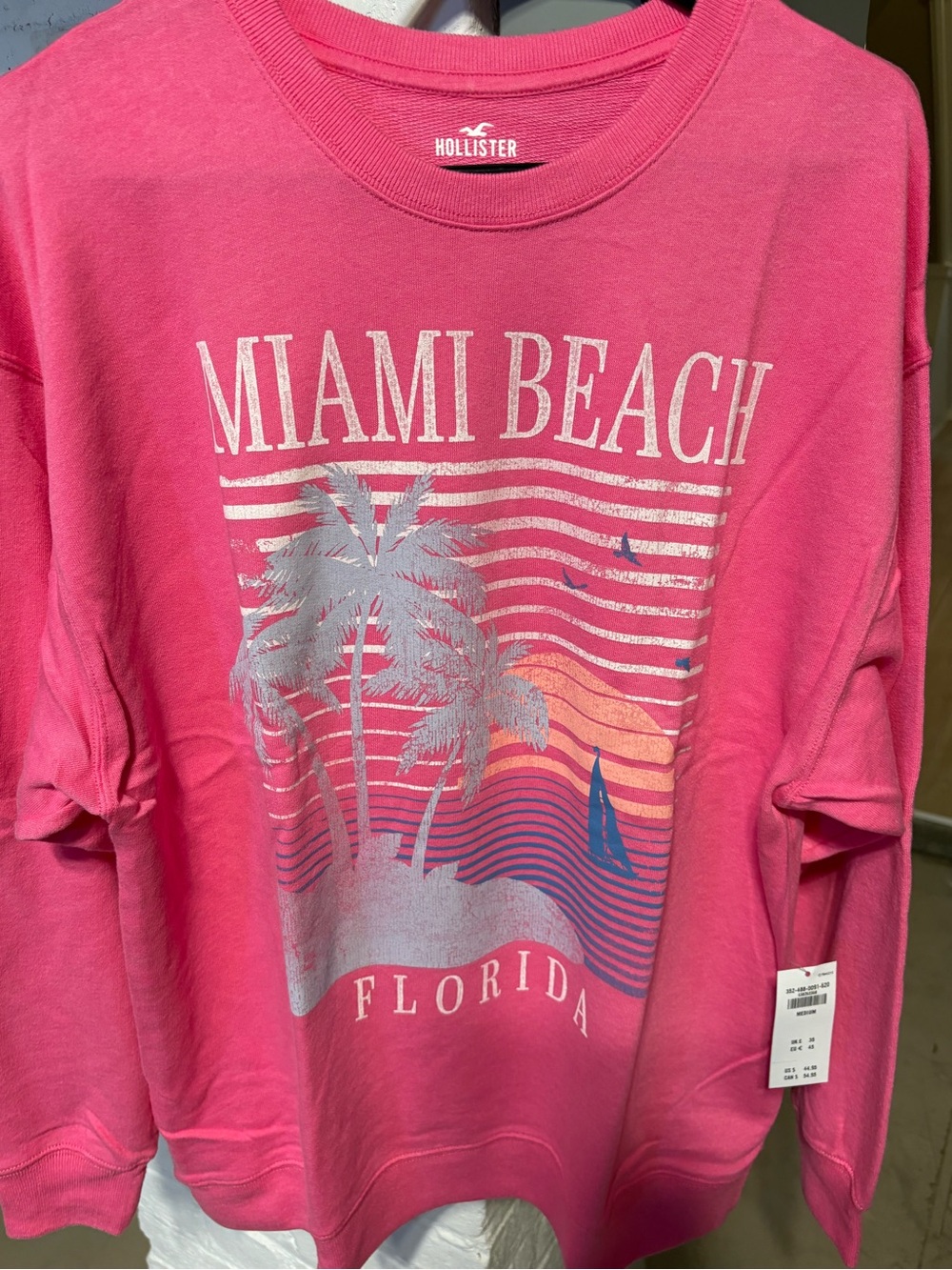 Hollister Bright Pink Crewneck Sweatshirt with Tag